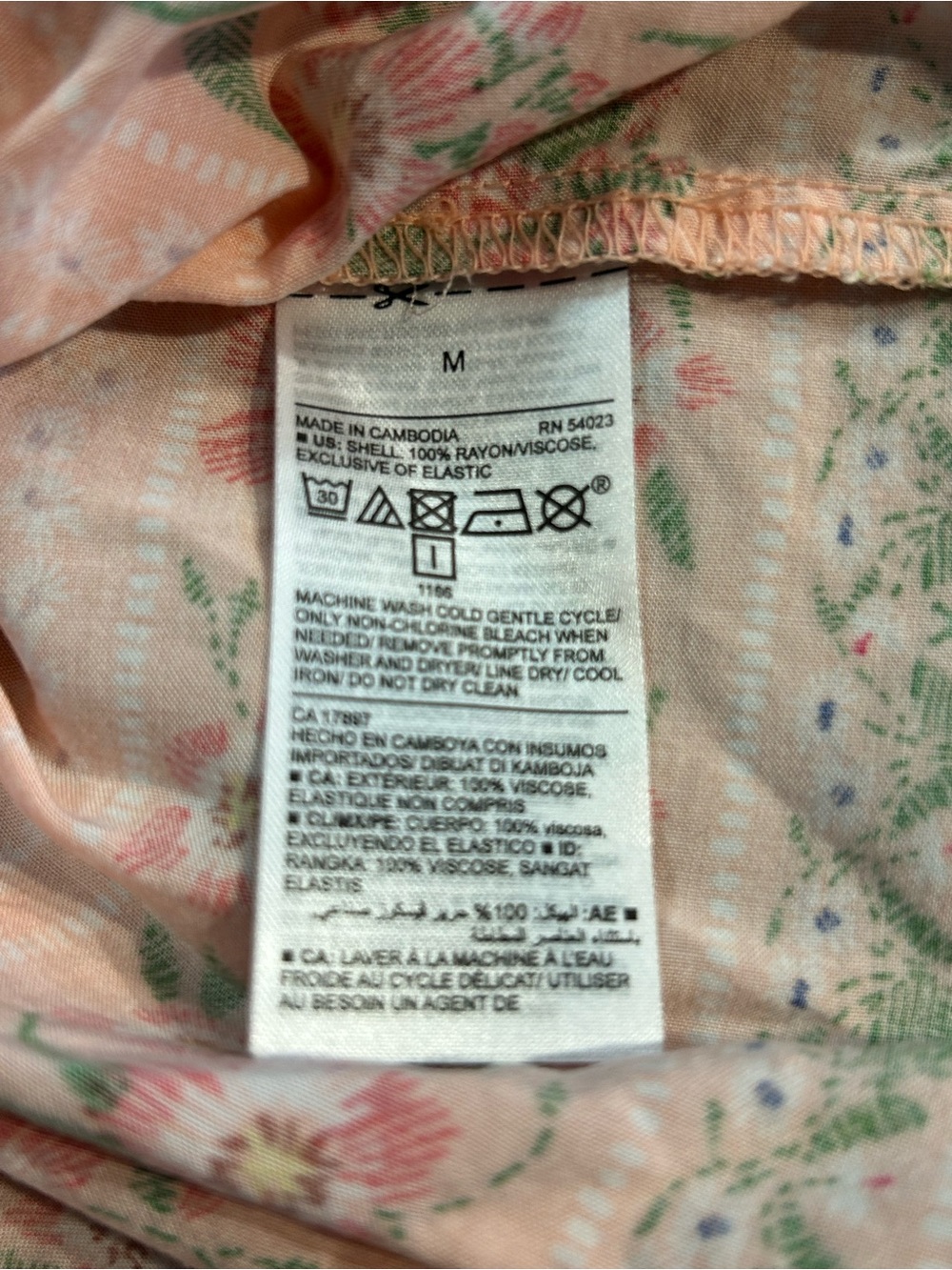 Old Navy Pink Floral Smocked Mini Dress Sleeveless Straps Size M Cottagecore - Picture 4 of 6